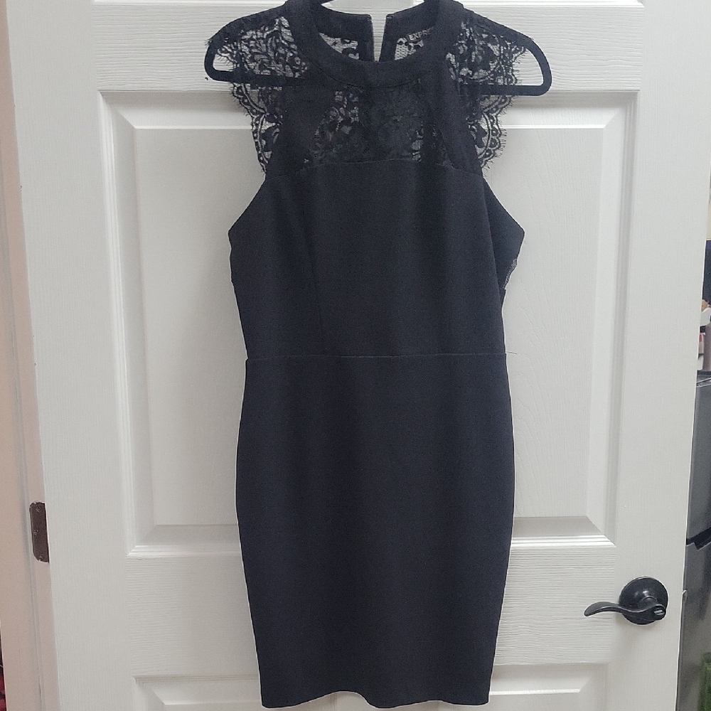 Express Black Lace Mini Dress Nwt Size 10